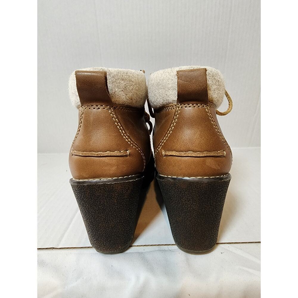 Sperry‎ Topsider Women's Size 8M Brown Leather Lace-Up Wedge Boots - Picture 3 of 9